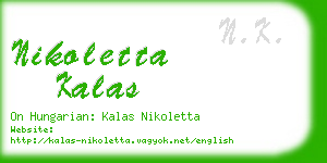 nikoletta kalas business card